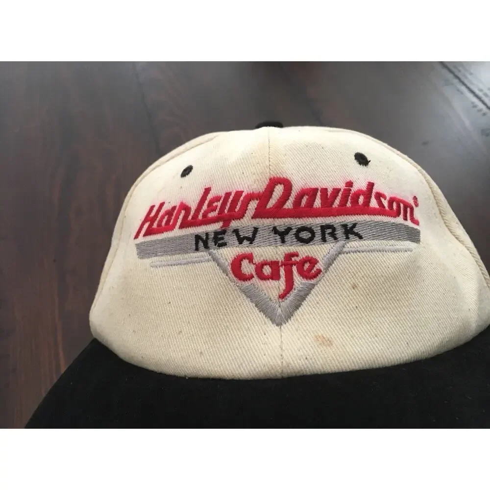 Harley-Davidson Cafe New York Cap Snapback Hat VTG Licensed Stitched Ride Free